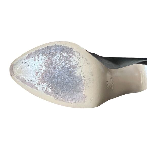 Gucci Metallic Gunmetal Leather Platform Pumps Size 40.5 Made in Italy High Heel - Picture 14 of 16